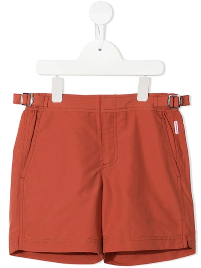 Orlebar Brown Kids' Side-buckled Swim Shorts In Brown