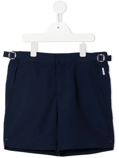 Orlebar Brown Kids' Side-buckled Swim Shorts In Blue