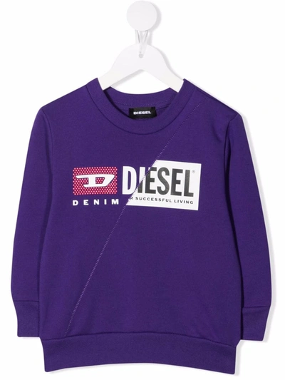 Diesel Babies' Graphic-print Cotton Sweatshirt In Purple