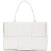 BOTTEGA VENETA WHITE INTRECCIATO ARCO TOTE