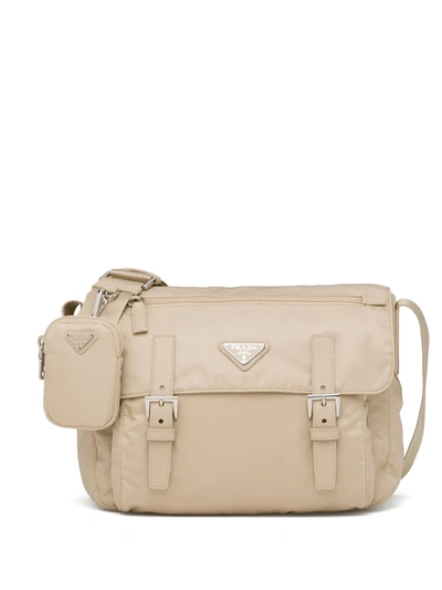 Prada Single Pocket Re-nylon Shoulder Messenger Bag In Neutrals
