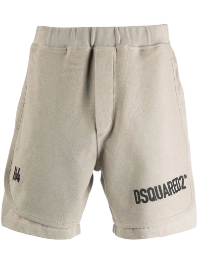 Dsquared2 Man Beige D2 64 Layer Shorts In Grey