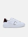 PHILIPPE MODEL WHITE LEATHER W VEAU TEMPLE SNEAKERS