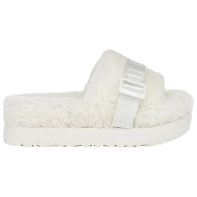 Ugg Women's Fluffita Shearling Platform Slide Slippers In White/white