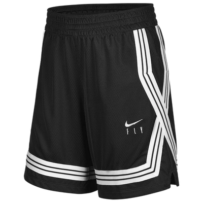 Nike Dri-fit Fly Crossover Big Kids' (girls') Basketball Shorts (extended Size) In Black/white