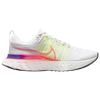 Nike Women's React Infinity Run Flyknit Low Top Running Sneakers In Platinum/bright Mango/hyper Pink