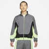 Nike Throwback Men's Basketball Jacket In Smoke Grey/black/barely Volt
