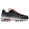 Nike Men's Air Max 95 Running Shoes In Black/aquamarine-turf Orange In Black/green/orange