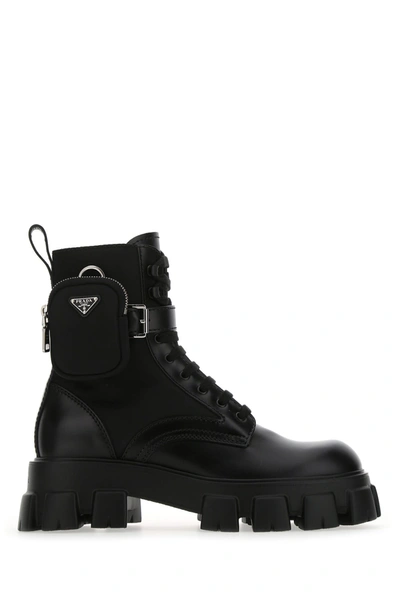 Prada Black Leather And Re-nylon Monolith Boots  Nd  Uomo 11