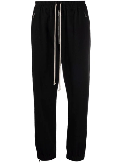 Rick Owens Drawstring Straight Trousers In Black