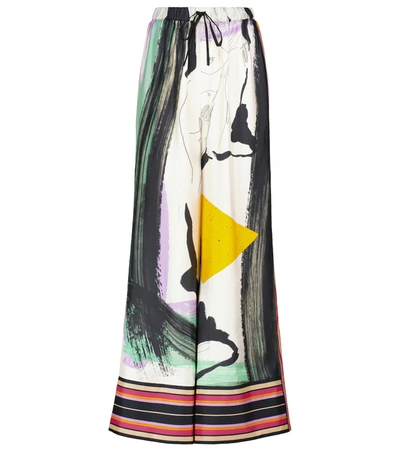 Roksanda Callata Abstract-print Silk Wide-leg Trousers In Multicolor
