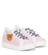 MOSCHINO LEATHER SNEAKERS,P00591994