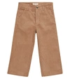 Chloé Stretch-cotton Corduroy Straight Pants In Beige