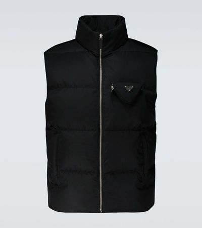 Prada Re-nylon Padded Vest In Black