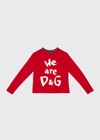 DOLCE & GABBANA GIRL'S WE ARE D & G LOGO PRINTED SHIRT,PROD160270389