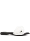 Armani Exchange Twisted Mesh Slides In Schwarz