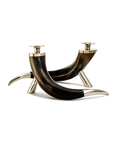 Ladorada Large Bull Horn Candleholders