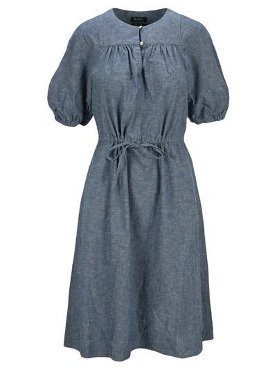 Apc Ondine Denim Dress In Indigo