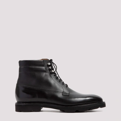 John Lobb Men's Alder Grained Leather Hiking Boots In Black