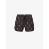 Neil Barrett All Over Thunderbolt Printed Swim Shorts In Black White