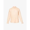 Sandro Mens Roses Slim-fit Seamless Linen Shirt L In Orange