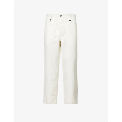 Zadig & Voltaire Womens Lait Piar Mid-rise Stretch-cotton Trousers 10 In Neutrals