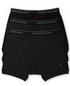 Polo Ralph Lauren 3-pack Cotton Boxer Briefs In Black