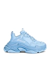 Balenciaga Triple S Lace-up Sneakers In Light Blue & White