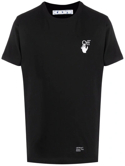 Off-white Black Cotton T-shirt With Arrow Degrade Print
