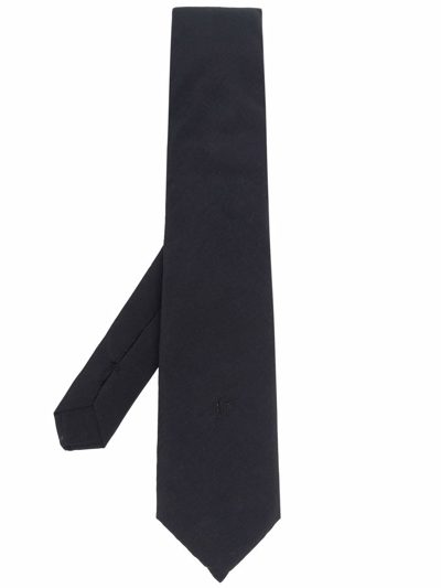 Off-white Logo-embroidered Tie In Black