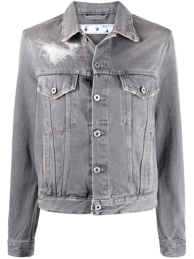 Off-white Off White Pen Arrows Denim Jacket In Grey