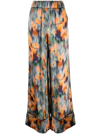 Off-white Multicolour Floral-print Wide-leg Trousers In Multicolor