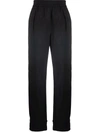 Off-white Ankle-strap Straight-leg Trousers In Schwarz