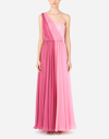 Dolce & Gabbana Multicoloured Chiffon One-shoulder Gown In Multicolor