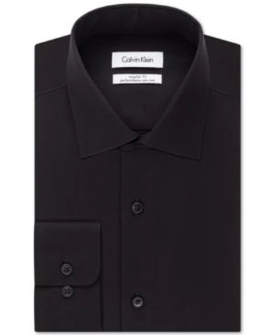 CALVIN KLEIN STEEL MEN'S CLASSIC-FIT NON-IRON PERFORMANCE HERRINGBONE DRESS SHIRT