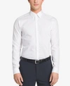 CALVIN KLEIN STEEL MEN'S SLIM-FIT NON-IRON HERRINGBONE DRESS SHIRT