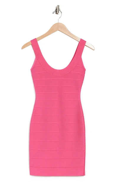 Herve Leger U-neck Mini Bandage Dress In Hot Pink- 670 | ModeSens