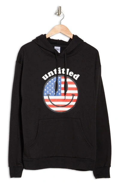 Designs Untitled Stars & Stripes Smiley Graphic Pullover Hoodie In Black