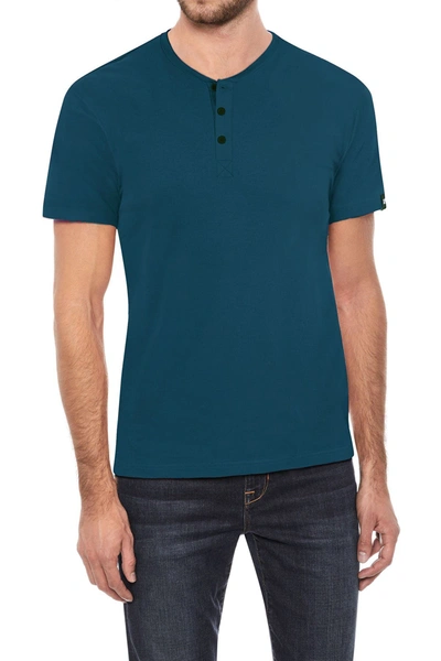 X-ray Short Sleeve Henley In Teal