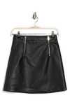 JUST ONE JUST ONE DOUBLE ZIPPER FAUX LEATHER MINI SKIRT