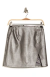 JUST ONE JUST ONE METALLIC FAUX LEATHER MINI SKIRT