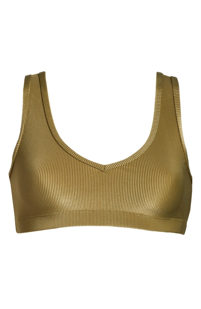 Weworewhat We Wore What V-neck Sports Bra In Green