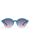 Isaac Mizrahi New York 49mm Round Sunglasses In Green/gray