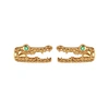 Scream Pretty Gold Crocodile Stud Earrings With Green Eyes In Stud