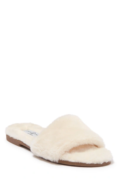 Chinese Laundry Mulholland Faux Fur Slide Sandal In Cream