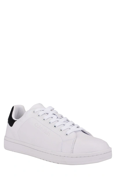 Calvin Klein Leto Sneaker In White/black Soft Spring I Pu S