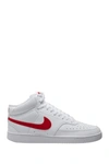 Nike Court Vision Mid Sneaker In White/ University Red