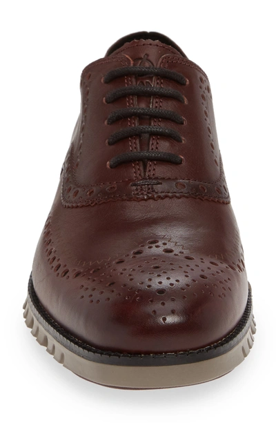 Cole Haan Zerogrand Wingtip Derby In Burnished Wine Leather/ Walnut