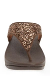 Fitflop Lulu Glitter Flip Flop In Chocolate Glitter Faux Leather