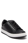 Karl Lagerfeld Recycled Leather Low Top Sneaker In Black